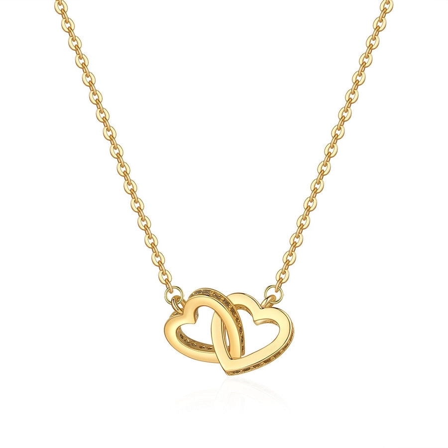 Dainty Double Heart Chain Necklace