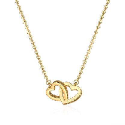 Dainty Double Heart Chain Necklace