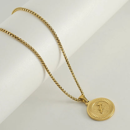 Coin Golden Zodiac Pendant Necklace