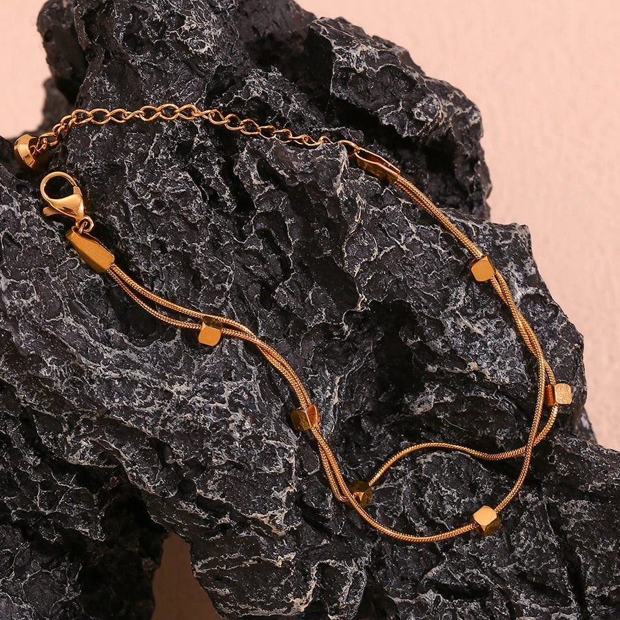 Cube Double Layer Chain Bracelet