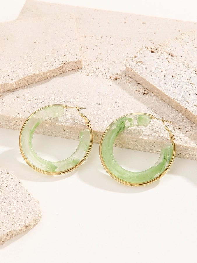 Mollie Smoke Resin Hoop Earrings