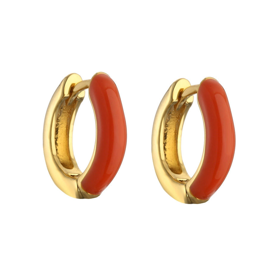 Classic Enamel Hoop Earrings