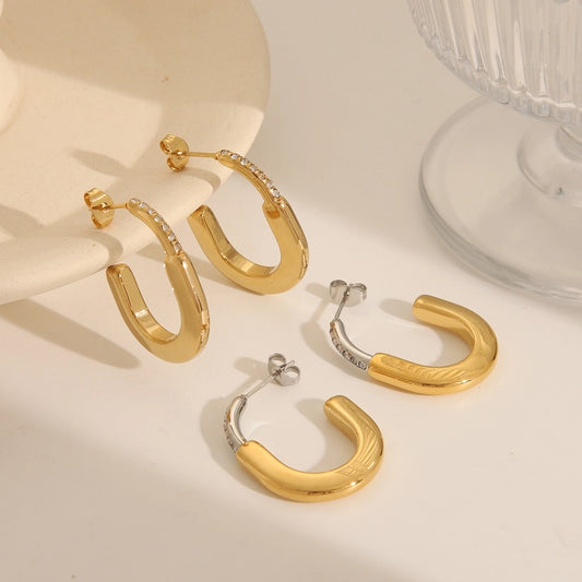 French Locker Dainty Hoop Earrings