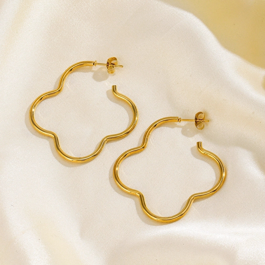 Geometric Hollow Hoop Earrings