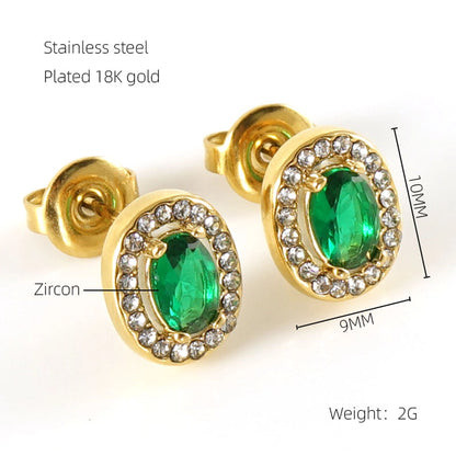 Vintage Minimalist Crystal Stud Earrings