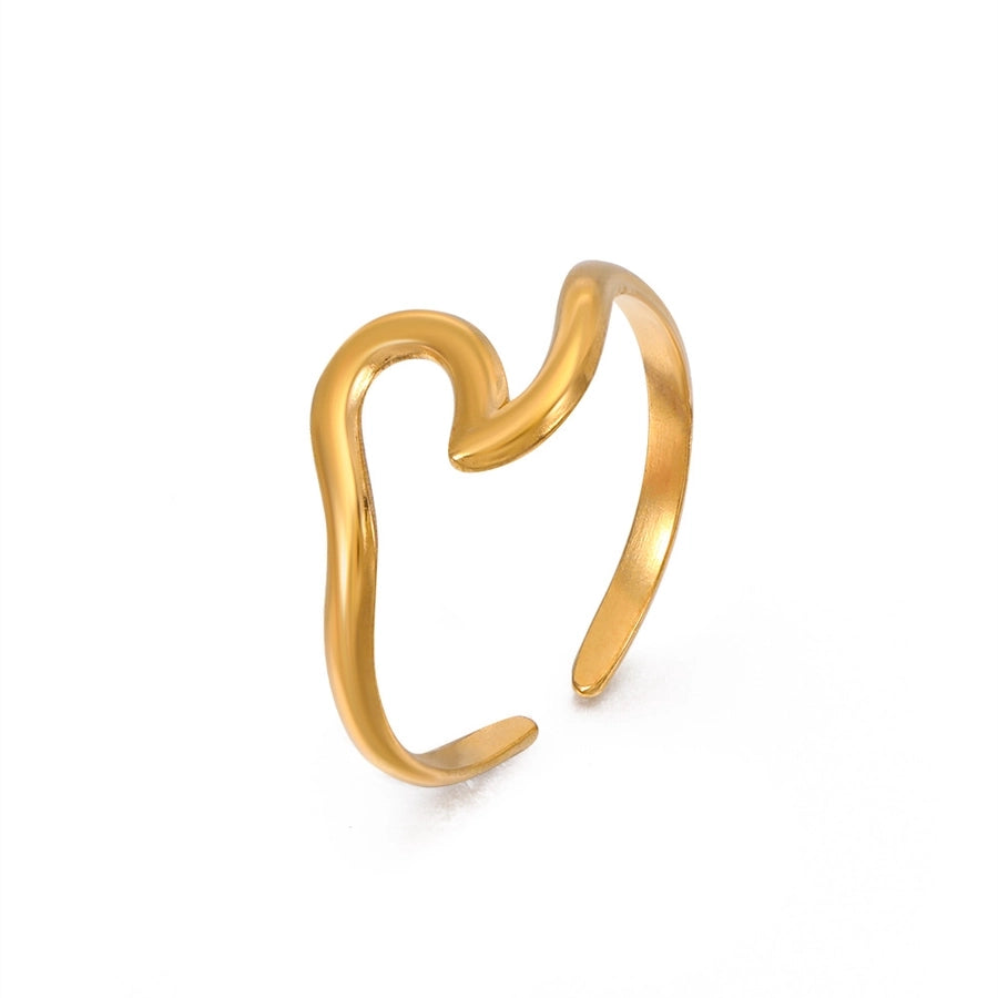 Simple Sea Wave Open Ring