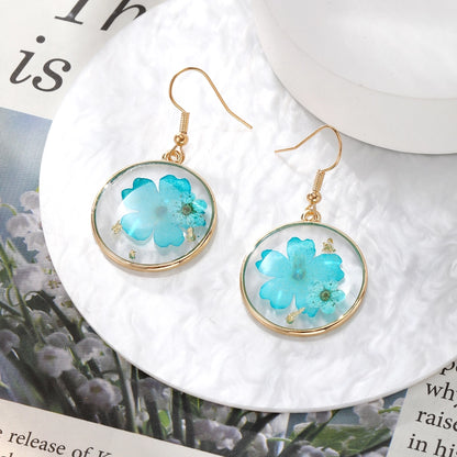 Sky Dried Flowers Resin Dangle Earrings