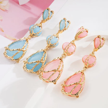 Resin Pastel Gem Dangle Earrings