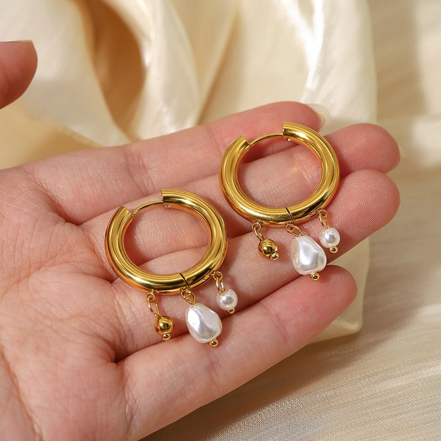 Minimalist Freshwater Pearl Hoops