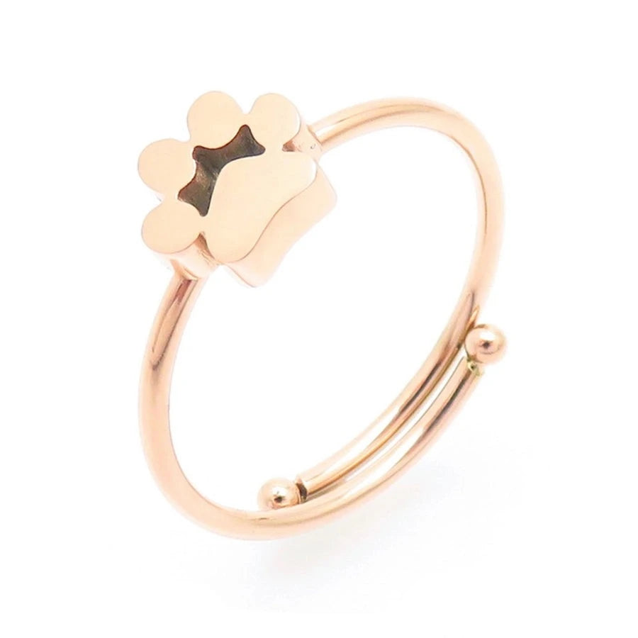 Minimalist Pet Paw Solitaire Ring