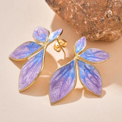 Fairy Flower Enamel Stud Earrings