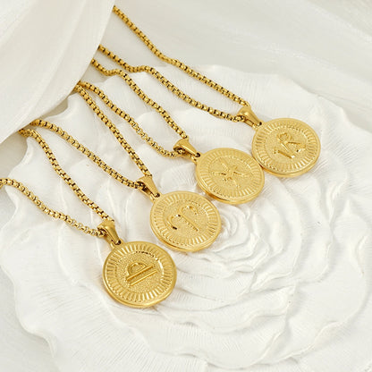 Coin Golden Zodiac Pendant Necklace