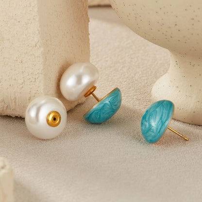 French Sea Stud Earrings