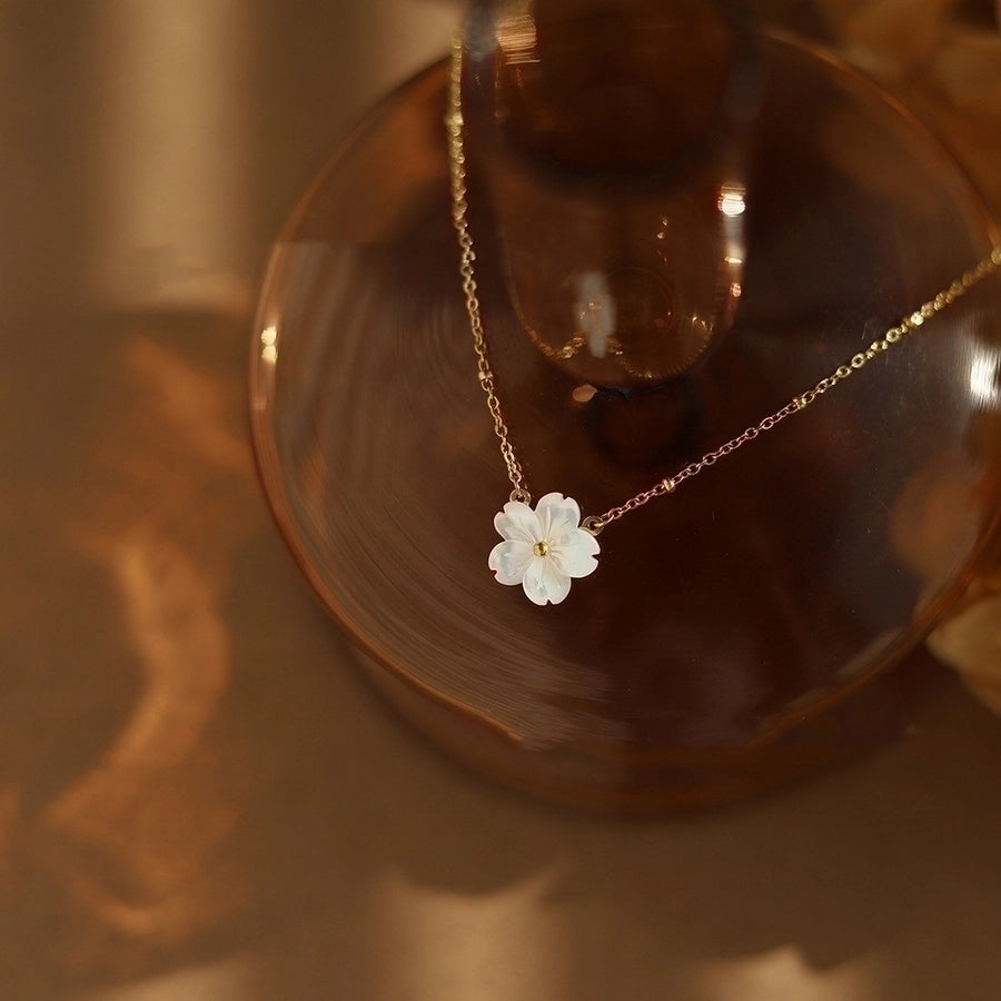 Minimalist Sakura Pendant Necklace