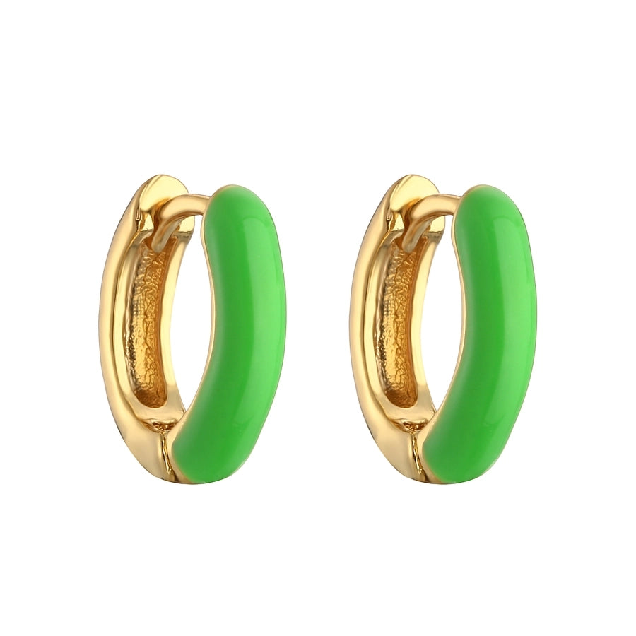 Classic Enamel Hoop Earrings