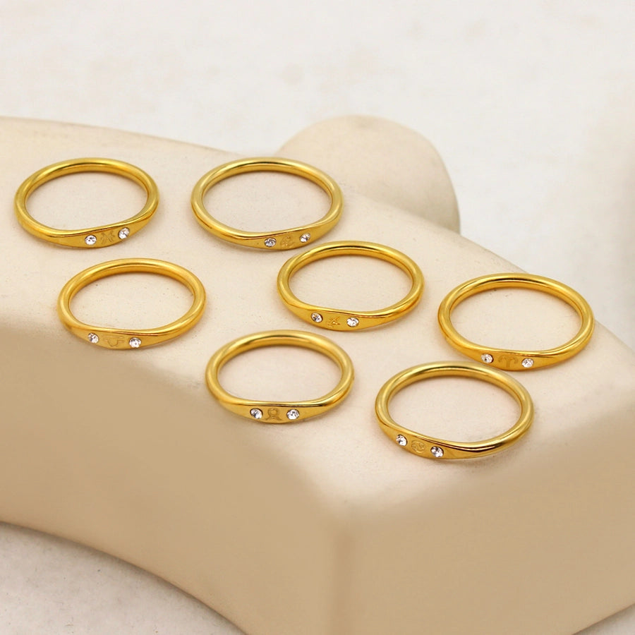 Minimalist Zodiac Sign Band Rings