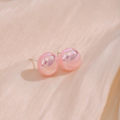 Pink Bubble Resin Stud Earrings