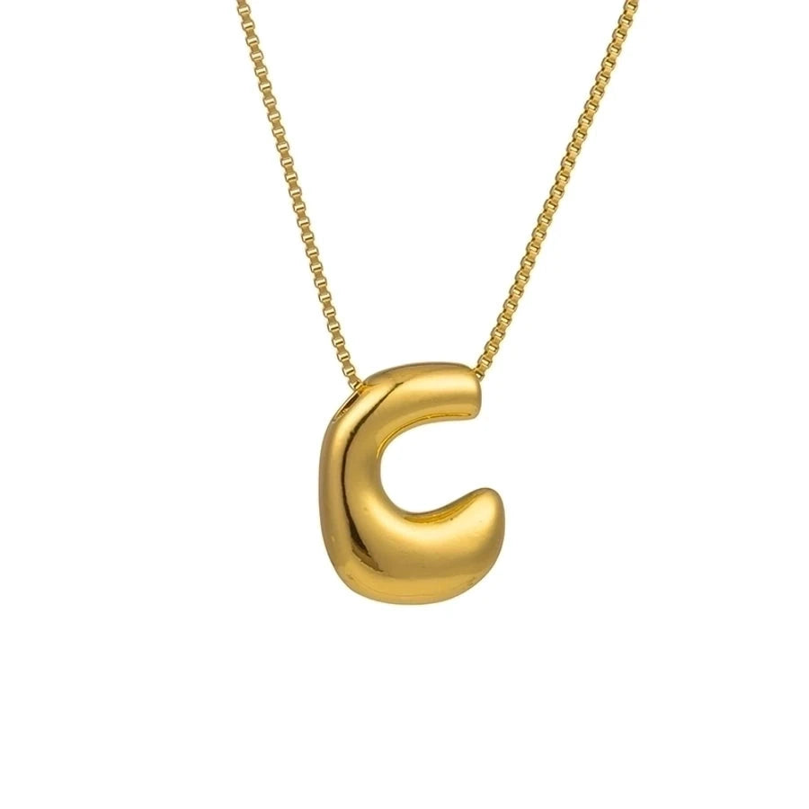 Gaudi Initial Letter Gold Pendant Necklace