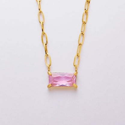 Tatiana Dainty Crystal Chain Necklace