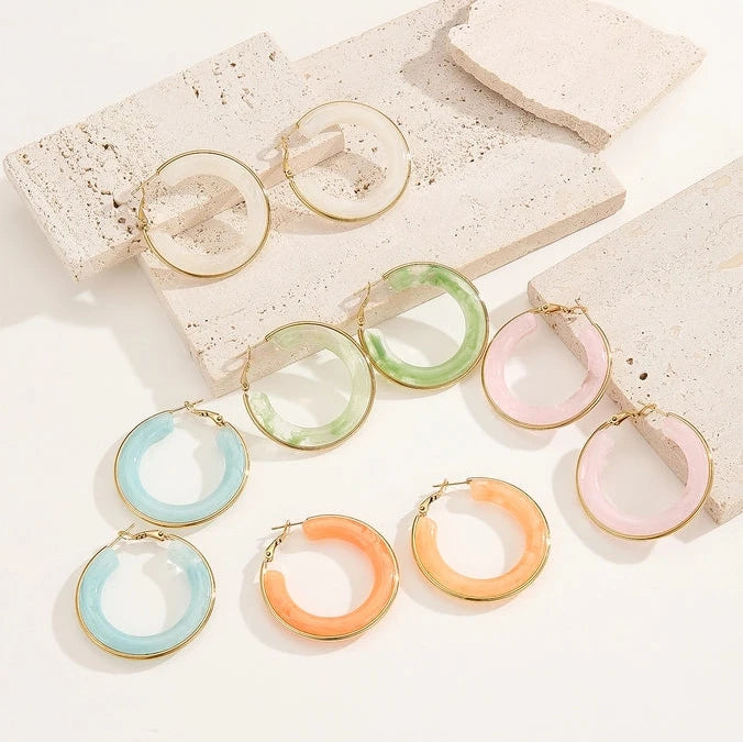 Mollie Smoke Resin Hoop Earrings