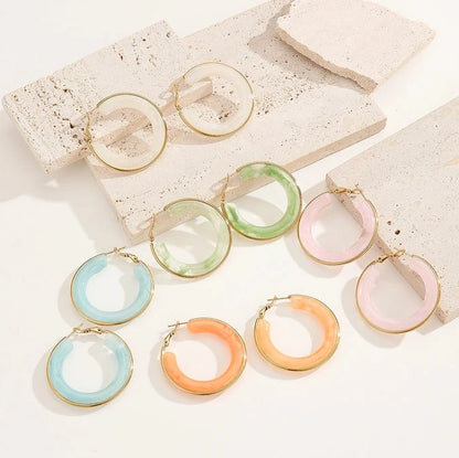 Mollie Smoke Resin Hoop Earrings