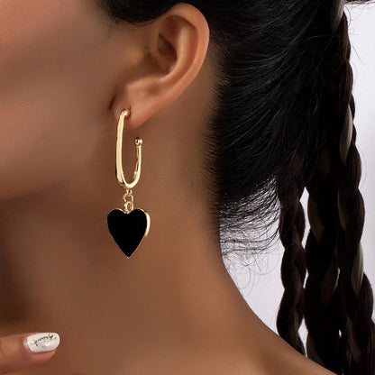 Vintage Heart Black & Gold Drops