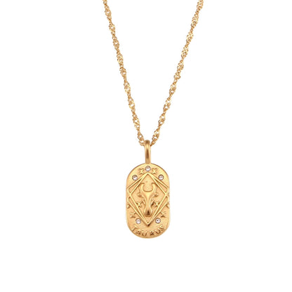 Vintage Gold Zodiac Pendant Necklace