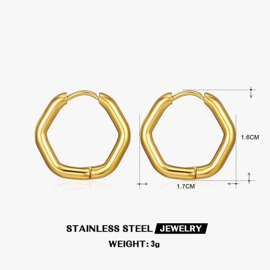 Dainty Hexagon Hoop Earrings