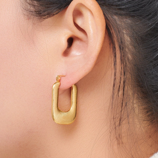 Textured Gold Hoop Earrings