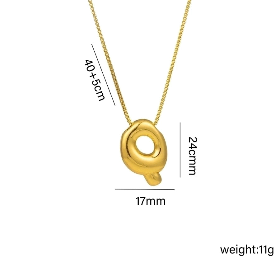 Gaudi Initial Letter Gold Pendant Necklace