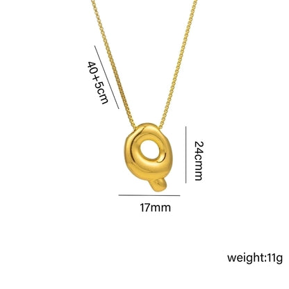 Gaudi Initial Letter Gold Pendant Necklace