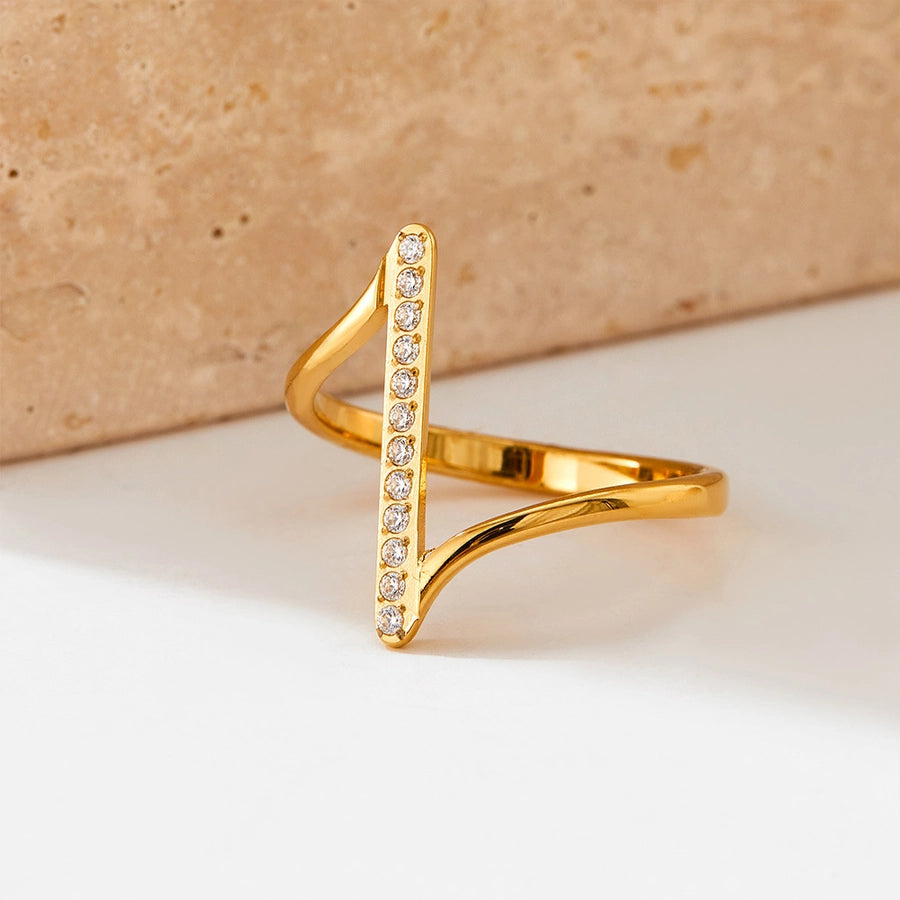 Crystal Line Minimalist Ring