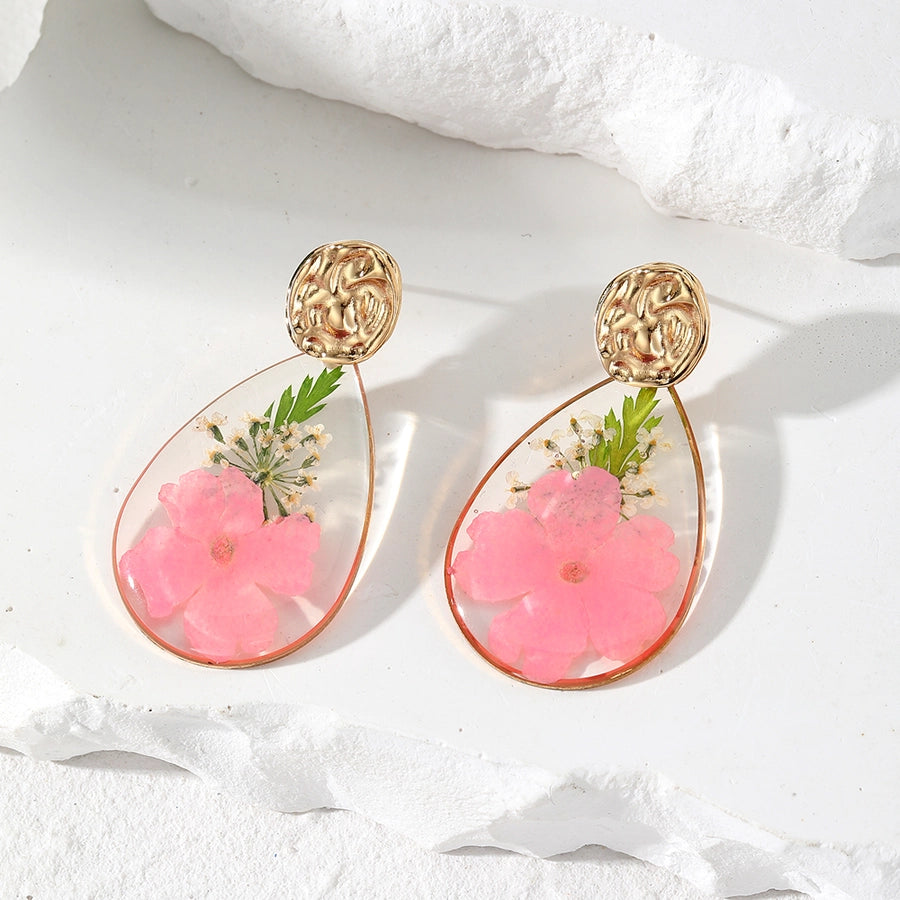 Leona Floral Resin Dangle Earrings