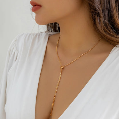 Dainty Chain Lariat Necklace