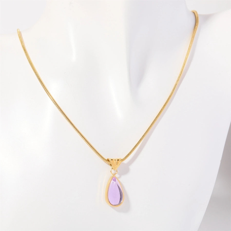 Custom Teardrop Birthstone Pendant Necklace