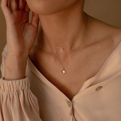 Minimalist Guiding Star Layered Necklace