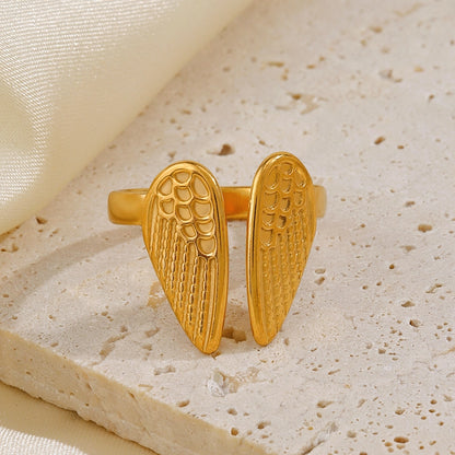 Dainty Angel Wings Open Ring