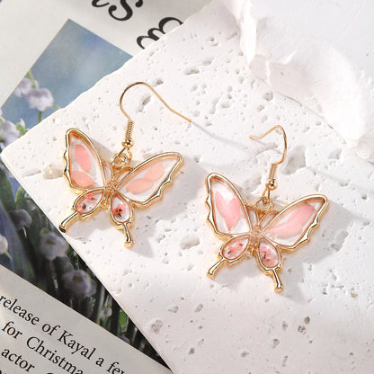 Pinkish Dried Flowers Resin Dangle Earrings