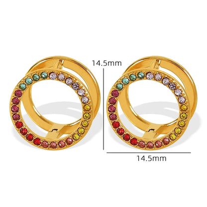 Retro Shine Hollow Hug Earrings