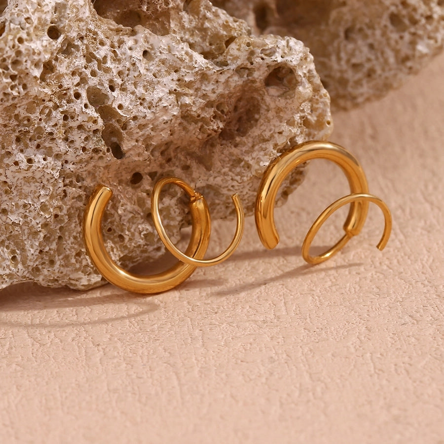 Dainty Spiral Double Hoop Earrings