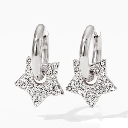 90s Star Charm Hoop Earrings