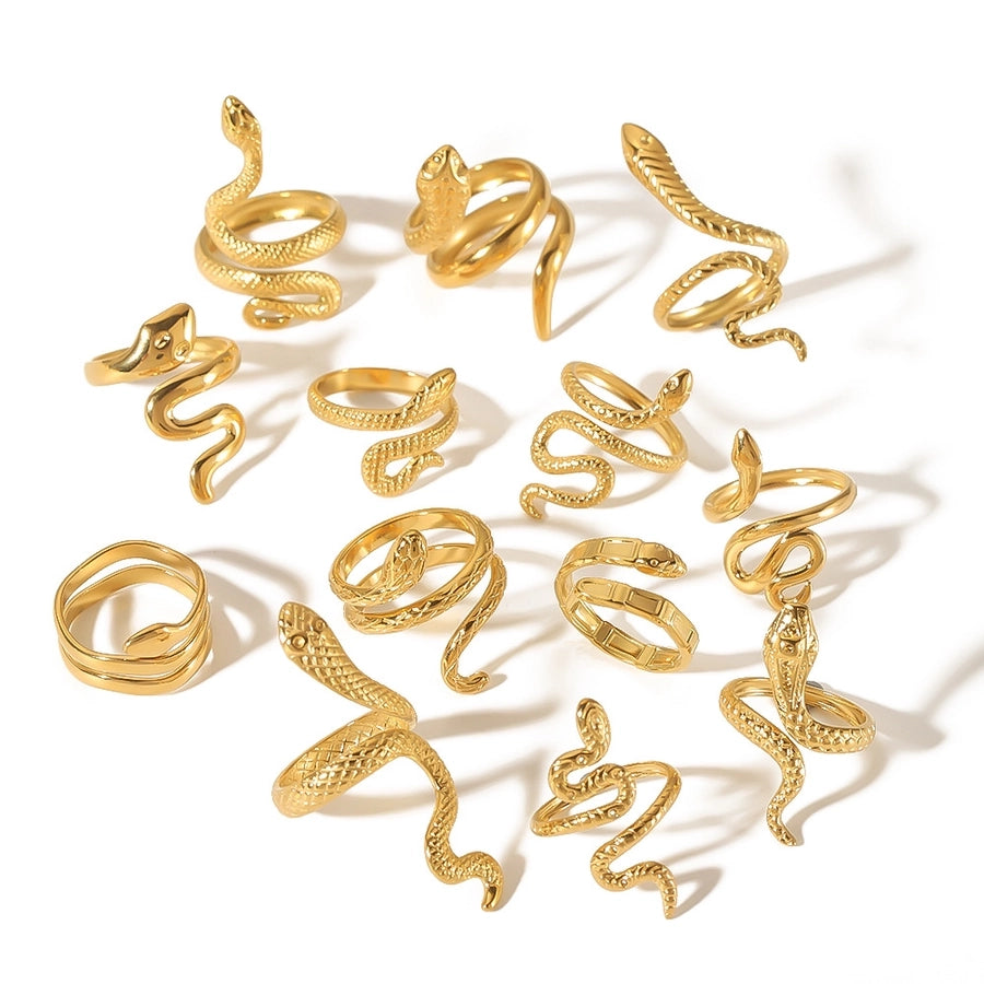 Golden Snake Open Rings