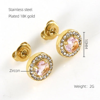 Vintage Minimalist Crystal Stud Earrings