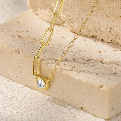 Minimalist Crystal Split Chain Necklace