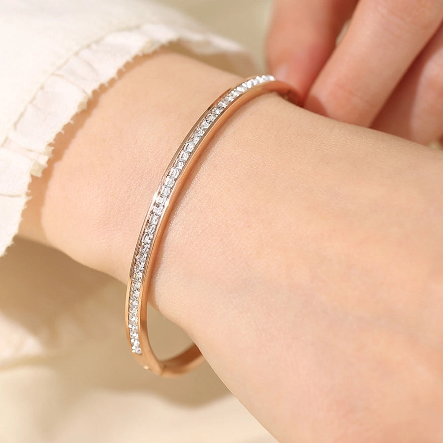 Minimalist Zircon Bangle Bracelets