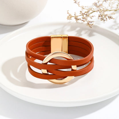 Retro Leather Wrap Bracelet