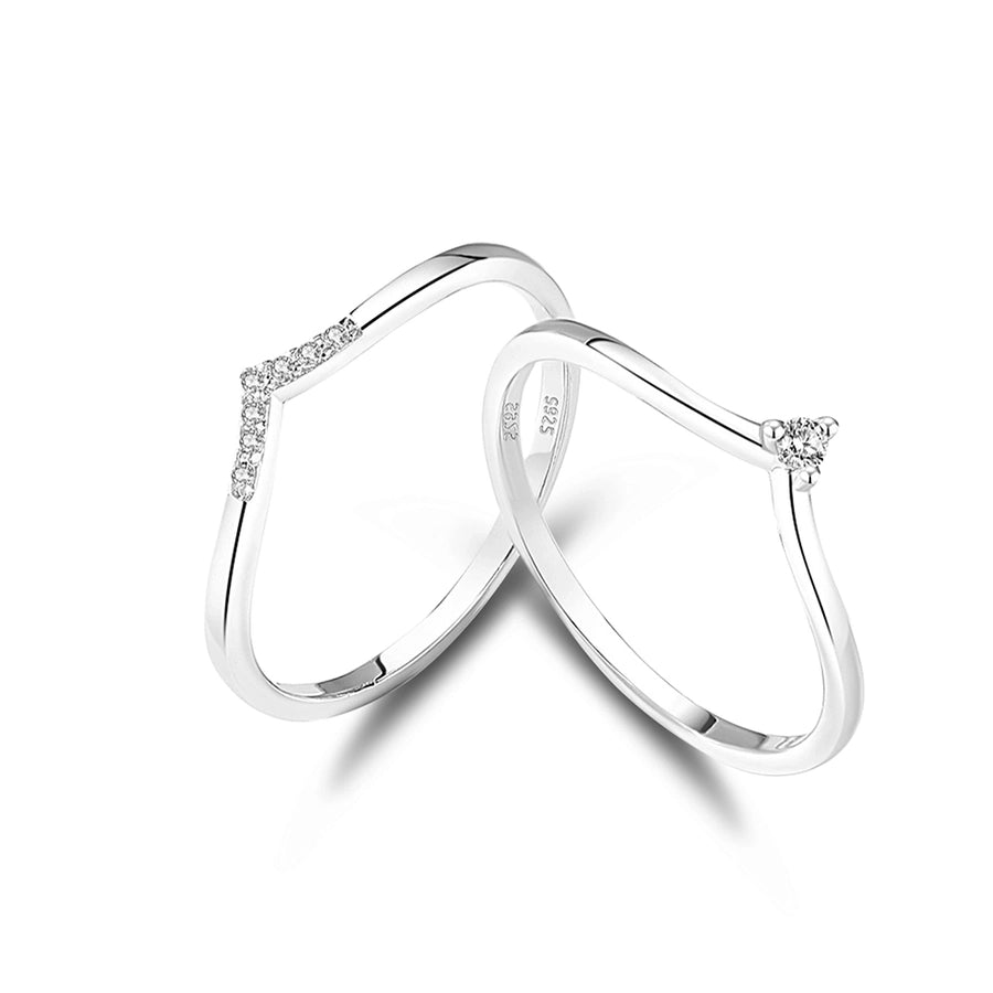 Ivy Minimalist Silver Stackable Rings Set