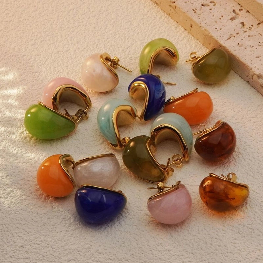 Rallie Droplet Resin Stud Earrings