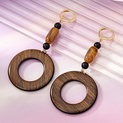 Boho Wooden Dangle Earrings