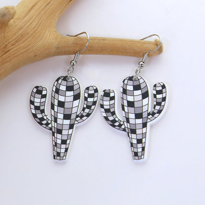 Disco Cactus Acrylic Drop Earrings